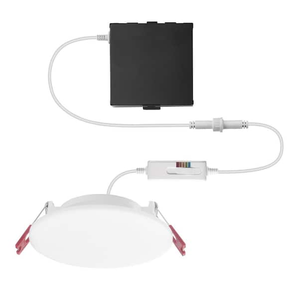 Commercial Electric 4 in. Premium Series Adjustable CCT Dimmable Integrated LED Trimless Canless Recessed Light Kitchen Bathroom Living Room
