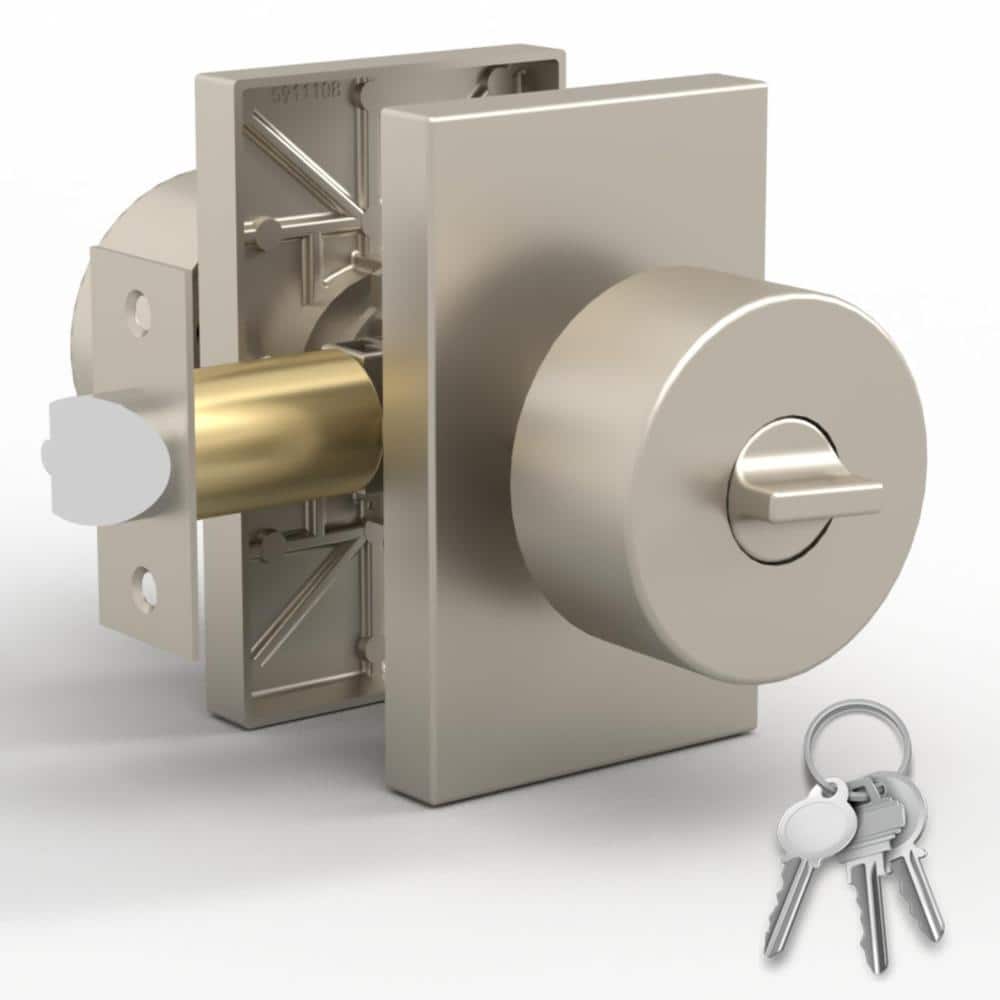 Mega Handles Laura Entry Door Handles - 1 Pack Reversible Satin Nickel Door Handle - Satin Nickel