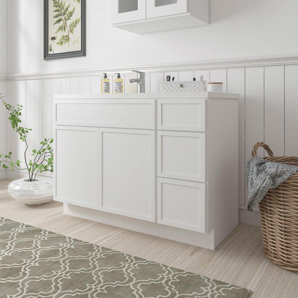 Vanity Art Colton 2-Door and 3-Drawer Freestanding Shaker Bathroom Vanity Cabinet (No Top) — Unassembled (2)