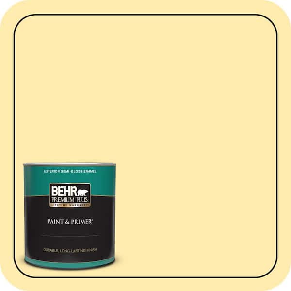 BEHR PREMIUM PLUS #370A-2 Pale Daffodil Enamel Interior/Exterior Paint & Primer Color Sample (4)