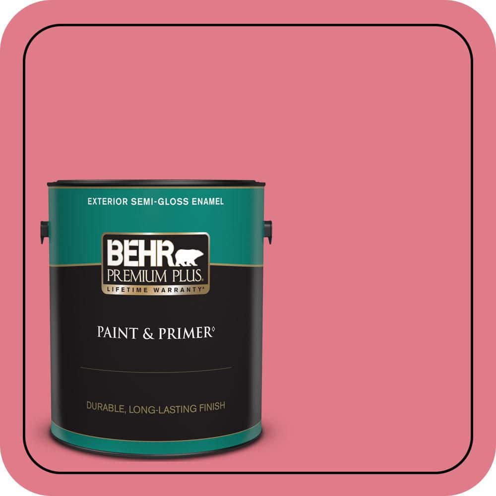 BEHR PREMIUM PLUS 1 gal. #P150-4 Hot Gossip Semi-Gloss Enamel Exterior Paint & Primer