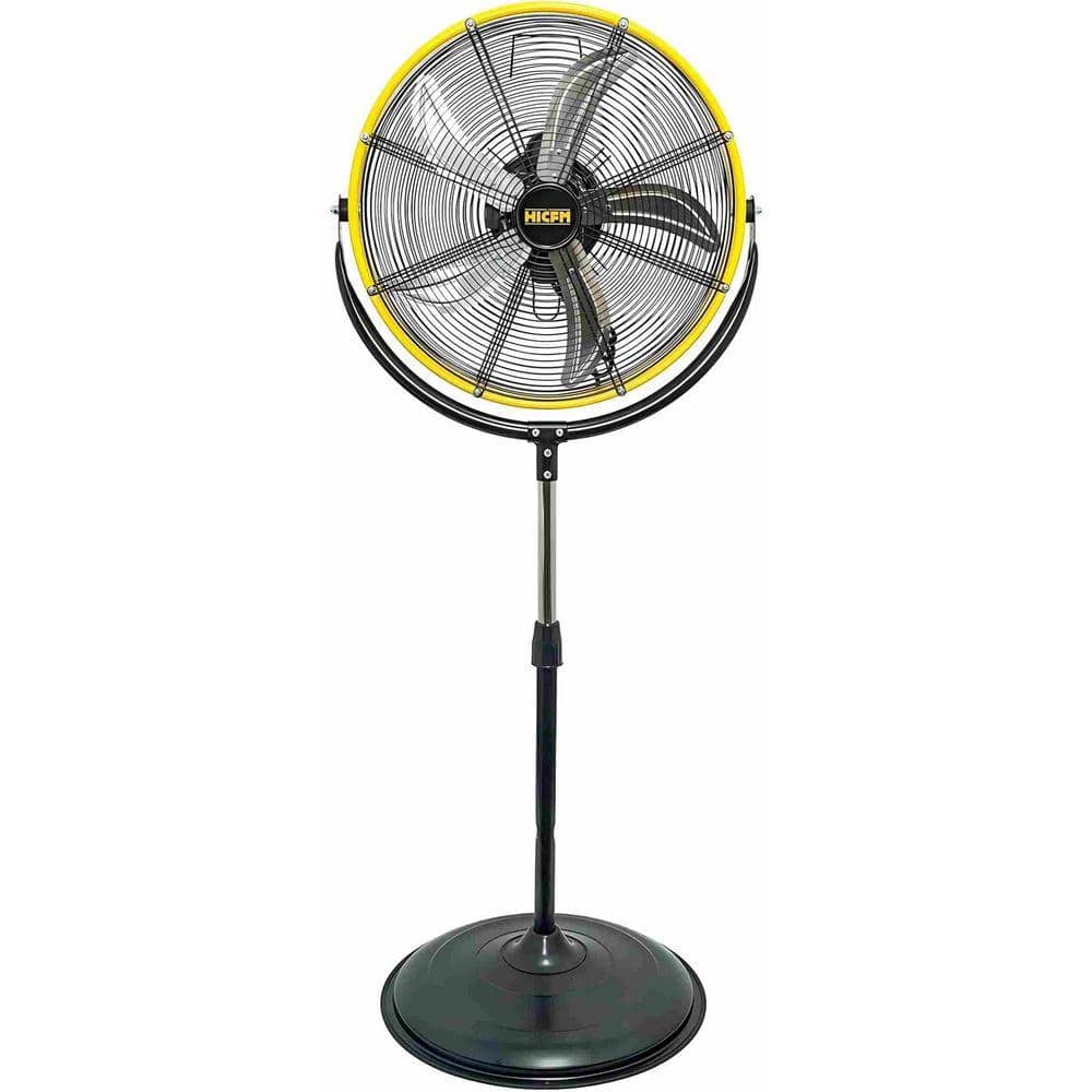 Stbine 20 in. 3-Speed Pedestal Fan-50° Tilt, 4300 CFM 1/5HP Motor in Black for Warehouse/Gym/Garage UL Listed (1)