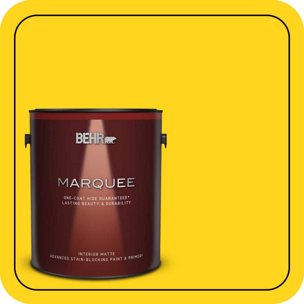 BEHR MARQUEE 1 gal. #S-G-390 Lemon Zest Matte Interior Paint & Primer
