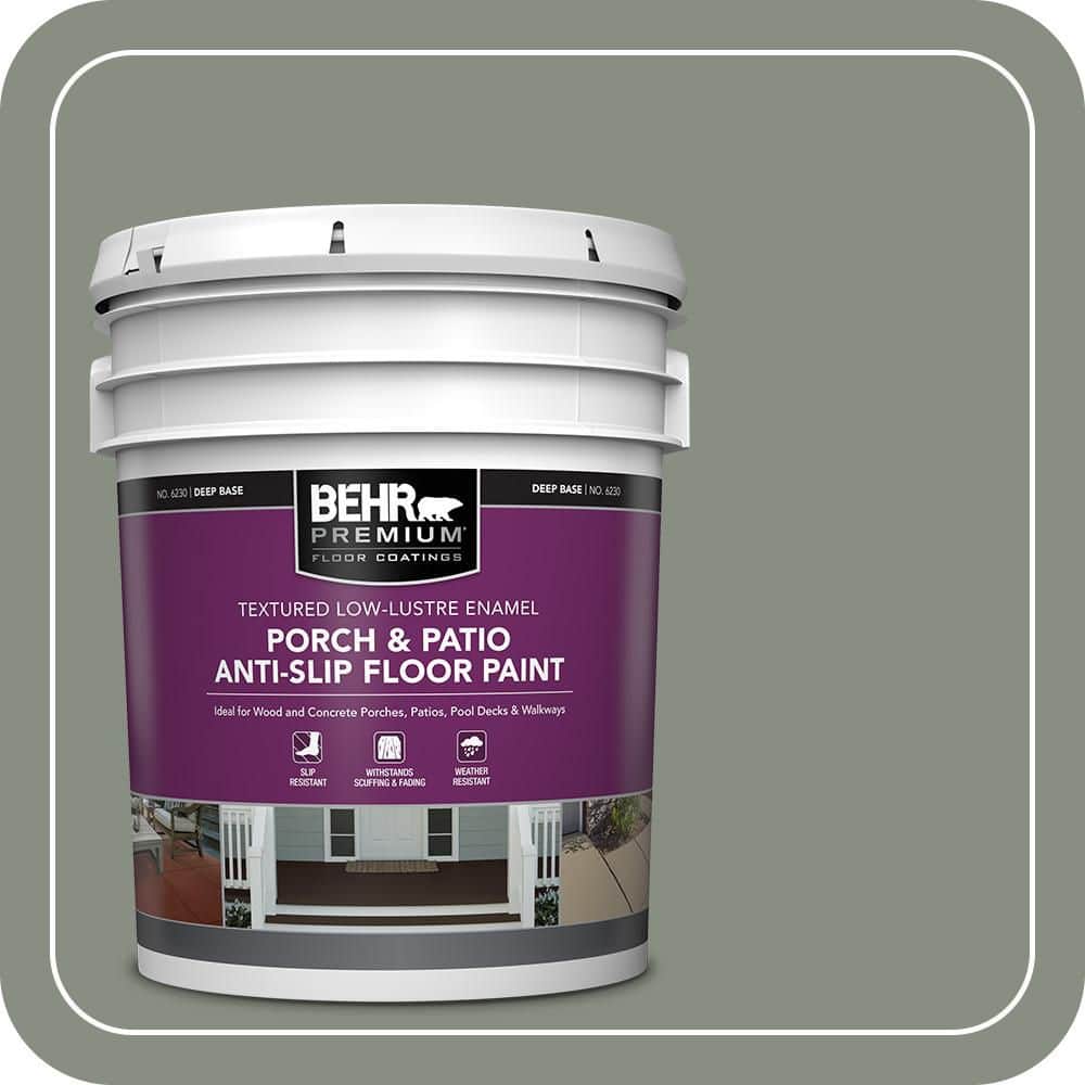 BEHR PREMIUM 5 gal. #PFC-43 Peaceful Glade Textured Low-Lustre Enamel Interior/Exterior Porch and Patio Anti-Slip Floor Paint