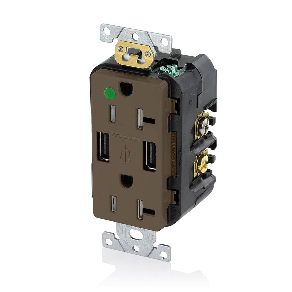 Leviton Decora Amp Hospital Grade Tamper Resistant Duplex Outlet and 3.6 Amp USB Outlet (4)