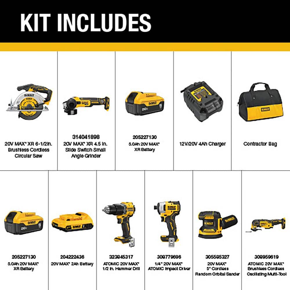 DEWALT 20V Lithium-Ion Cordless 6-Tool Combo Kit with (2) 5 Ah and 2 Ah Batteries Charger and TOUGH SYSTEM 2.0 Rolling Toolbox (2)