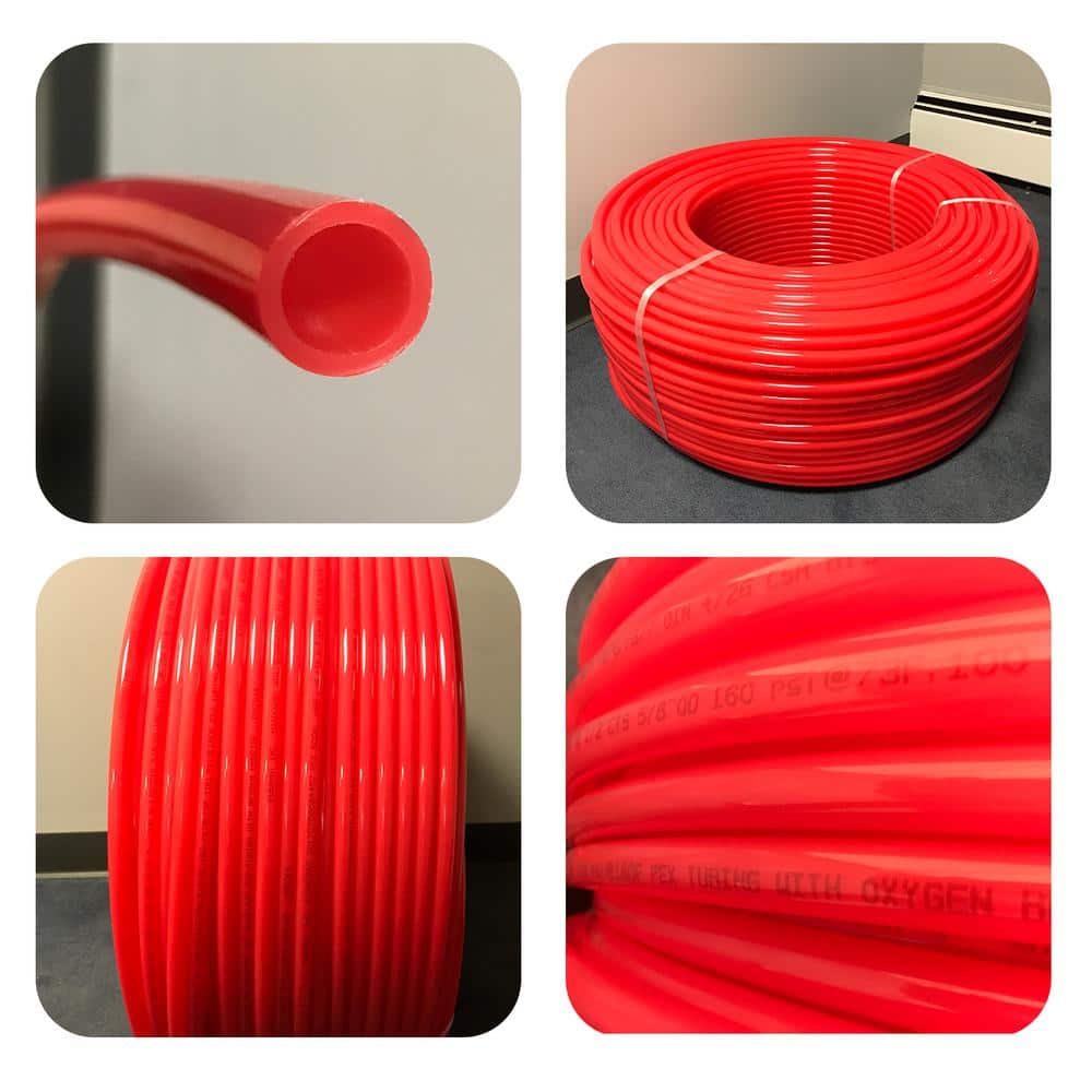 PLUMBFLEX 3/4 in. x 1000 ft. PEX-B Tubing Oxygen Barrier Radiant Heating Pipe in Red (3)