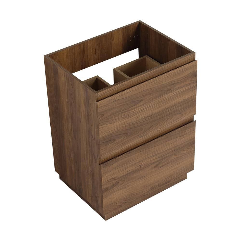 Lycvki 23.22 in. W x 17.91 in. D x 30.62 in. H Bath Vanity Cabinet without Top in Dark Brown with 2 Drawers (2)