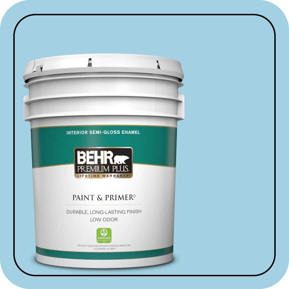 BEHR PREMIUM PLUS 5 gal. #540C-3 Sea Rover Semi-Gloss Enamel Low Odor Interior Paint & Primer