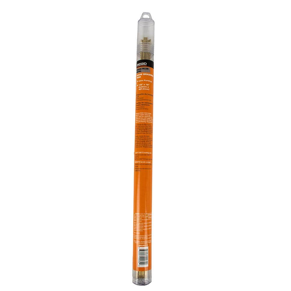 RIDGID 1/8 in. x 18 in. 10 Rods Low Fume Brass Brazing Rod, (Welding Rod) (2)