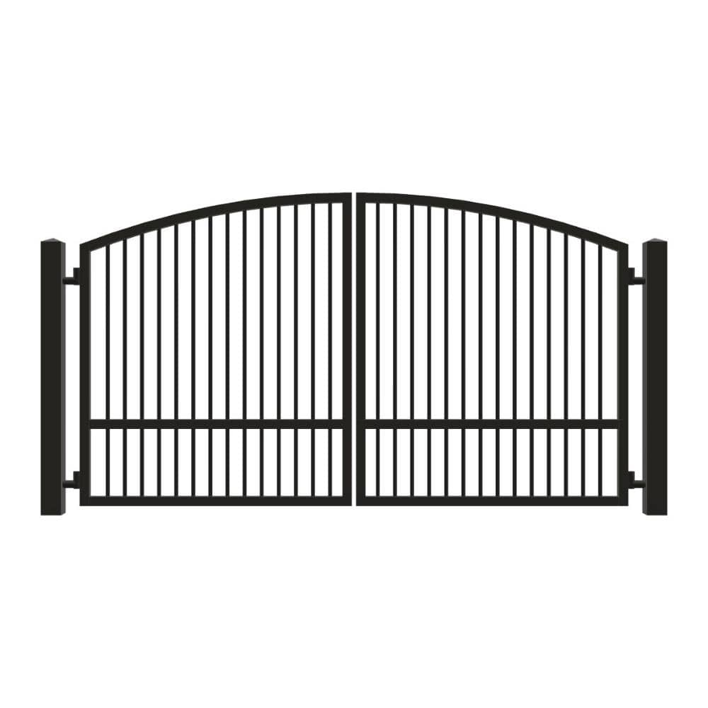 Unbranded Driveway Gate — Swing, Center, Arch, Single, Black — 136"W x 72"H