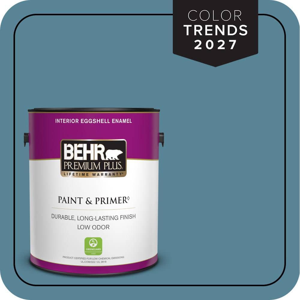 BEHR PREMIUM PLUS 1 gal. #S480-5 Blue Moon Bay Eggshell Enamel Low Odor Interior Paint & Primer