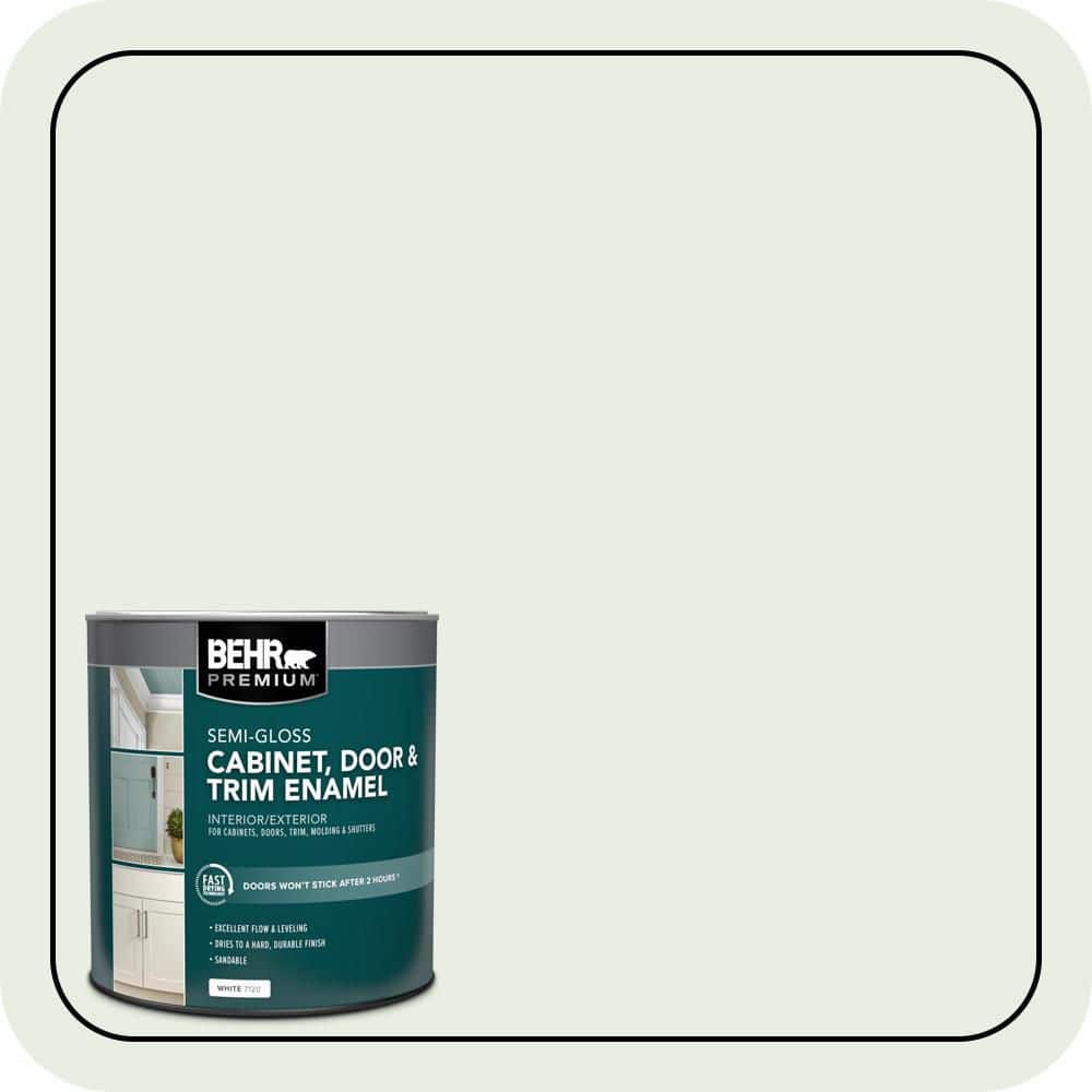 BEHR PREMIUM 1 qt. #S400-1 At Ease Semi-Gloss Enamel Interior/Exterior Cabinet, Door & Trim Paint