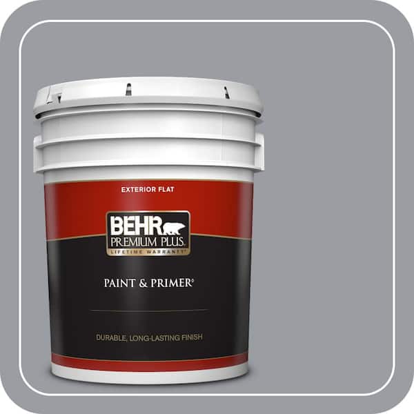 BEHR PREMIUM PLUS 5 gal. #PPU26-20 Smokey Lilac Flat Exterior Paint & Primer (2)