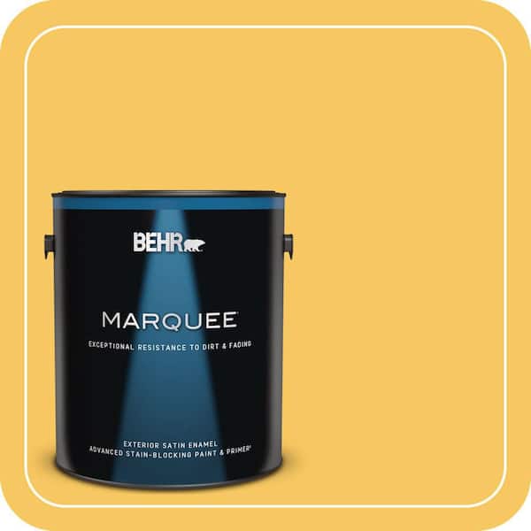 BEHR MARQUEE 1 gal. #P280-5 Little Sun Dress Satin Enamel Exterior Paint & Primer (2)