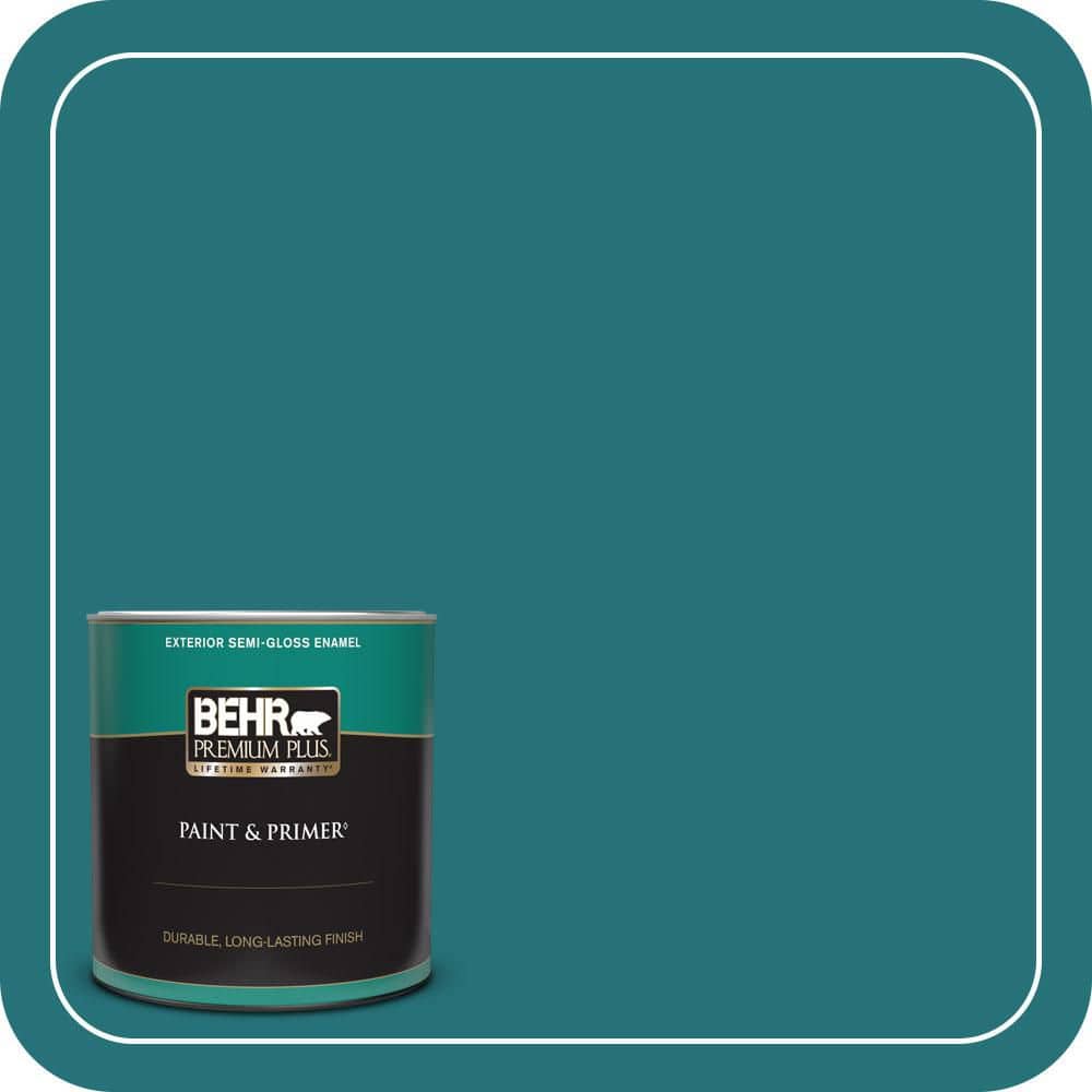 BEHR PREMIUM PLUS 1 qt. #520D-7 Mosaic Tile Semi-Gloss Enamel Exterior Paint & Primer