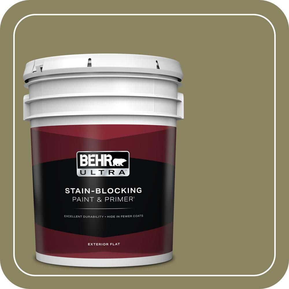 BEHR ULTRA 5 gal. #S350-5 Green Scene Flat Exterior Paint & Primer