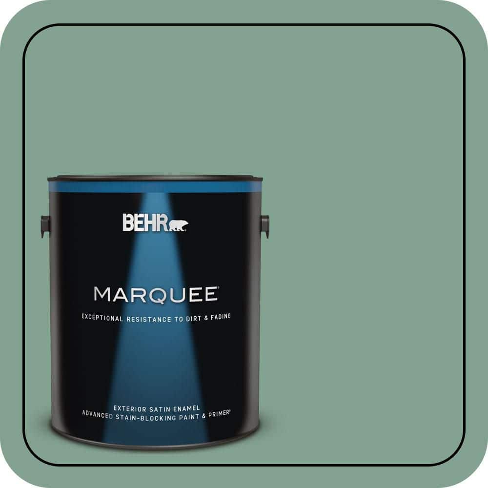 BEHR MARQUEE 1 gal. #MQ6-11 Mossy Bench Satin Enamel Exterior Paint & Primer