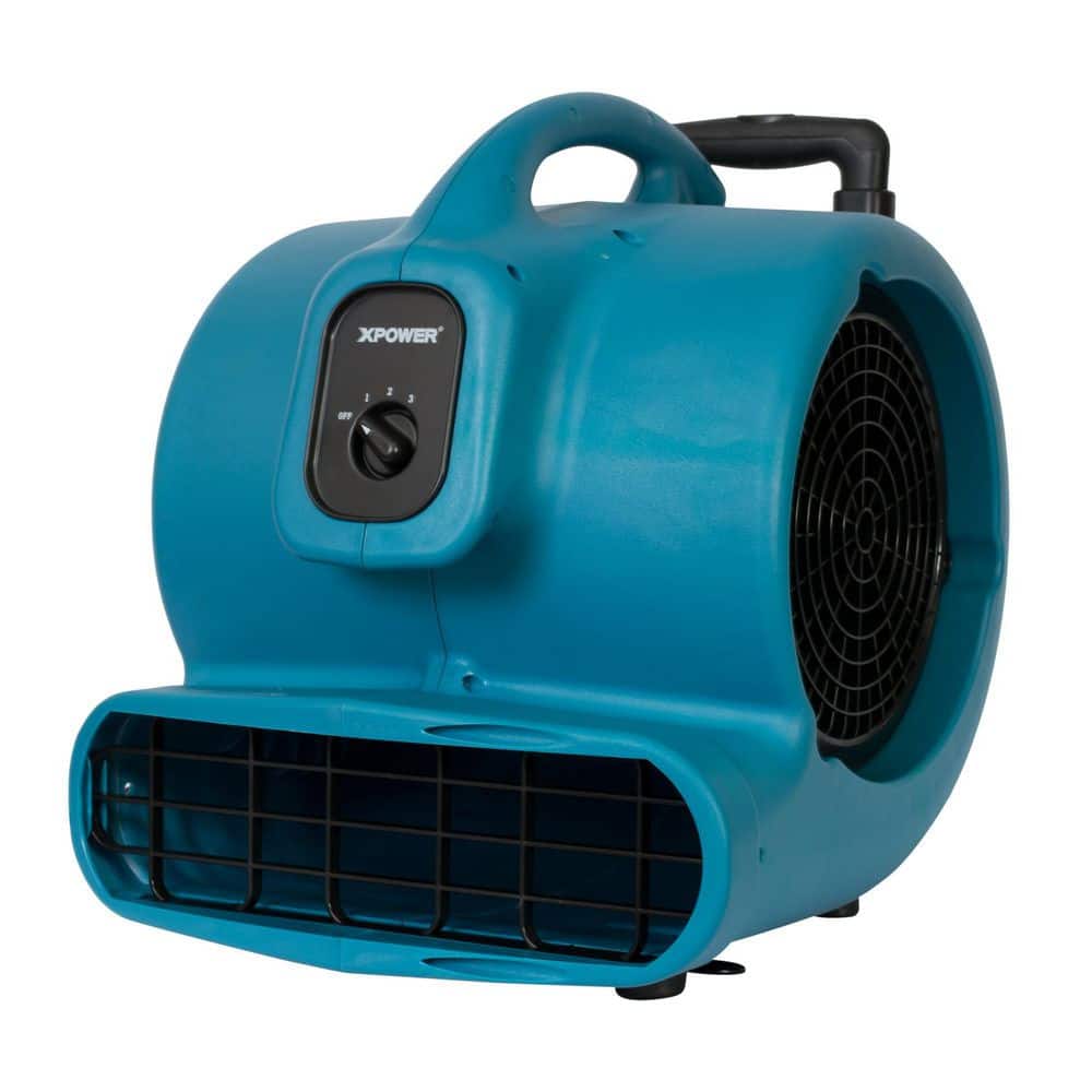 XPOWER 3/4 HP 3200 CFM 3 Speed Air Mover Carpet Dryer Floor Fan Blower with Telescopic Handle and Wheels (3)