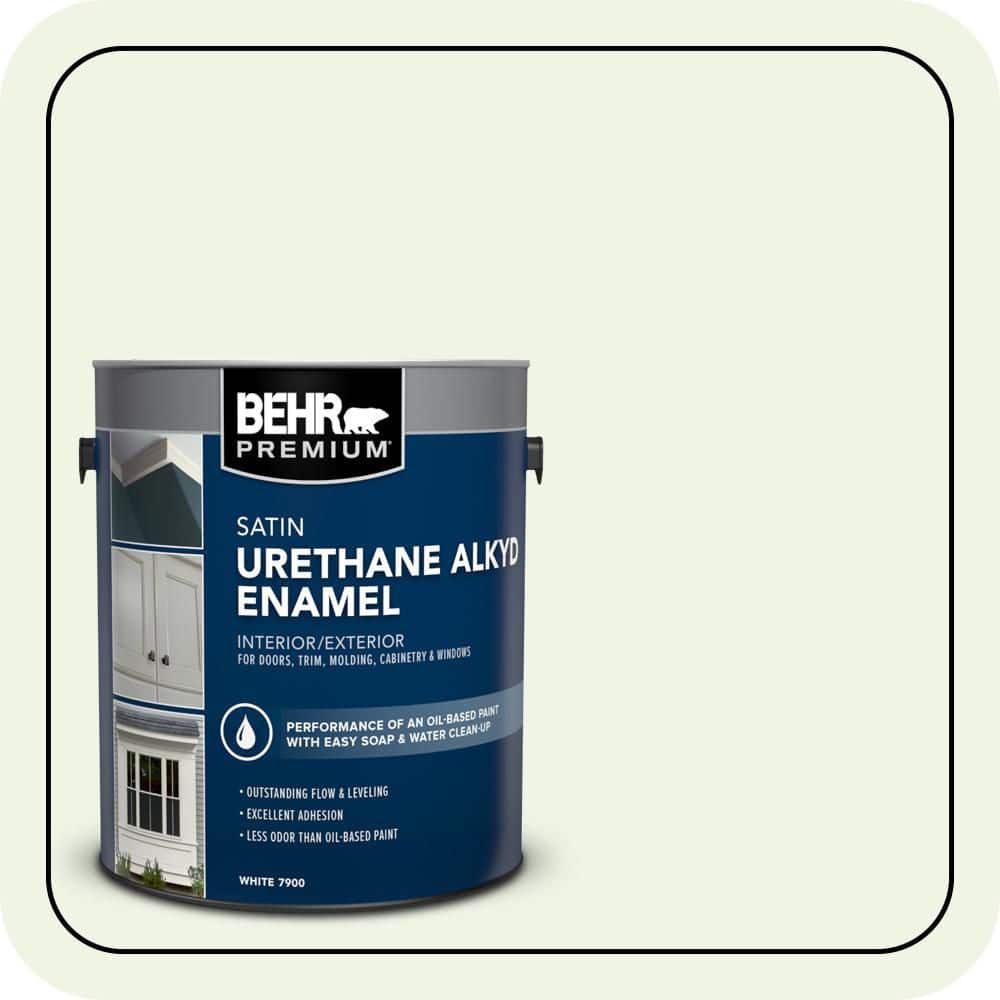 BEHR PREMIUM 1 gal. #M370-1 Fresh Dew Urethane Alkyd Satin Enamel Interior/Exterior Paint