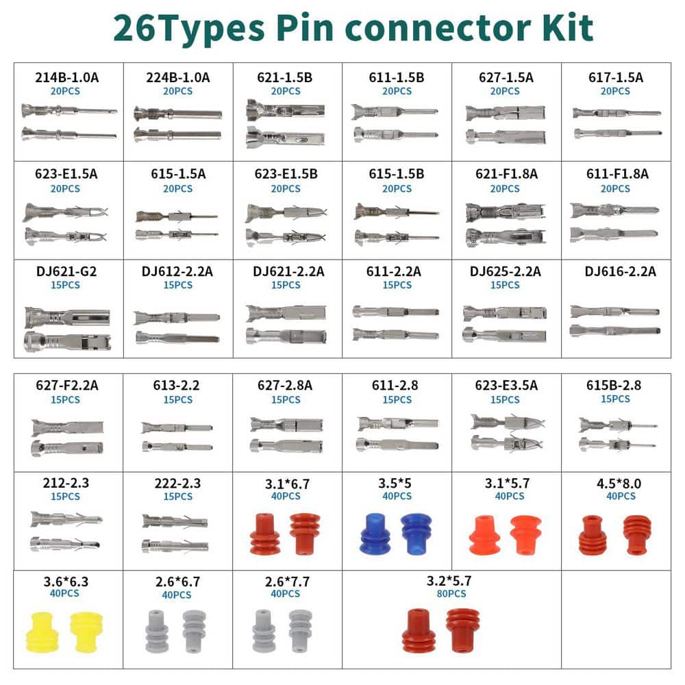 Unbranded 812Pcs Pin Connector Kit with Crimping Pliers Terminal Pin Plug Removal Wire Pins Automotive Electrical (2)
