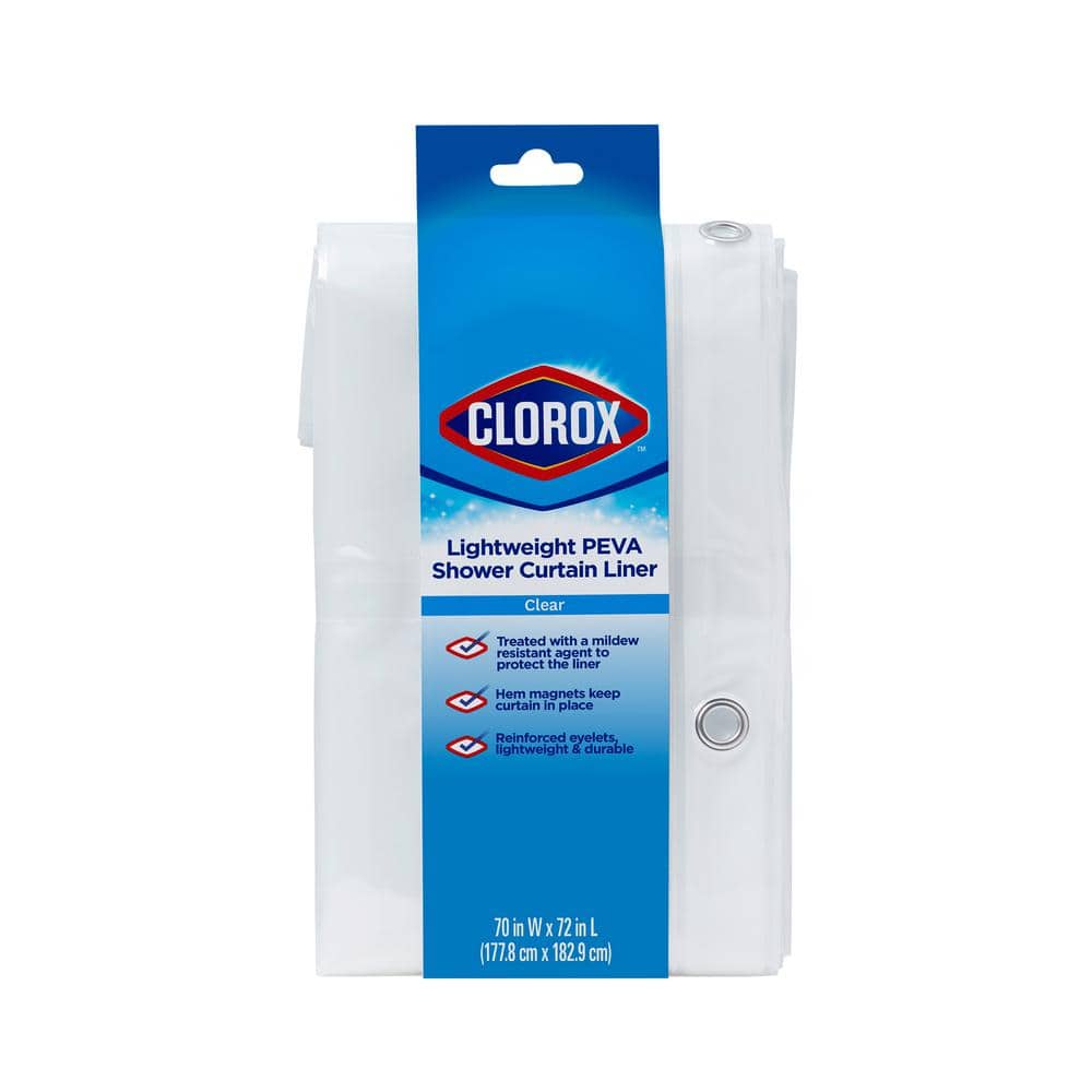 Clorox Shower Liner Lightweight PEVA 70 in. x 72 in. - Clear (2)