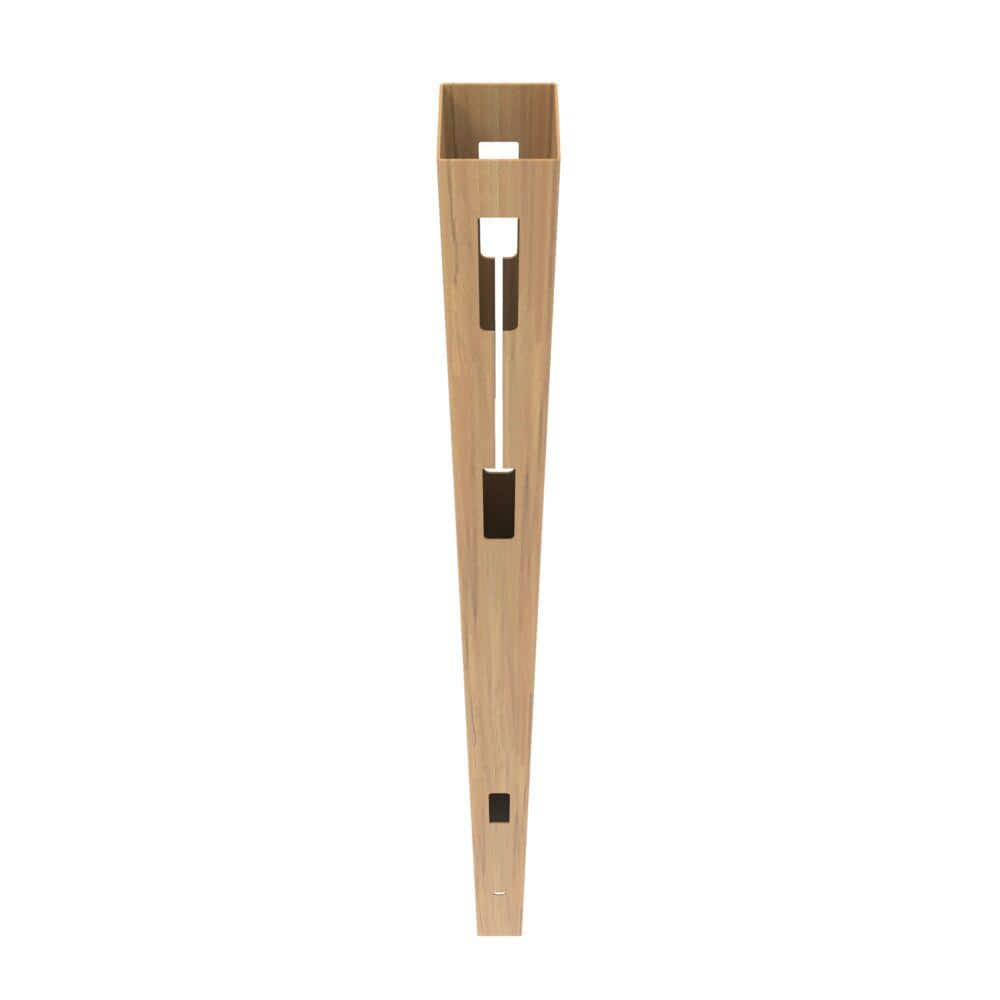Barrette Outdoor Living 5 in. x 5 in. x 108 in. Horizontal Fence - Boardwalk DSP Vinyl Line Post Woodgrain Cypress (2)