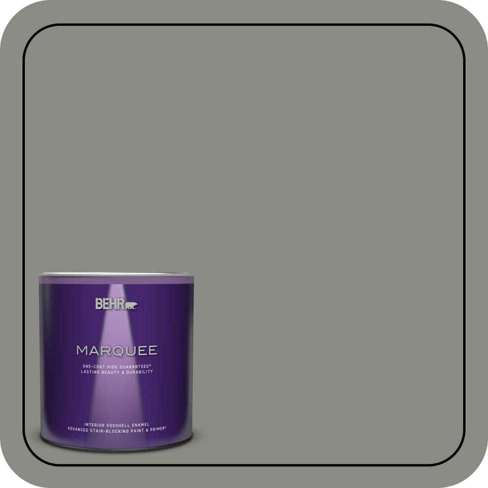 BEHR MARQUEE 1 qt. #N380-5 Naturalist Gray One-Coat Hide Eggshell Enamel Interior Paint & Primer