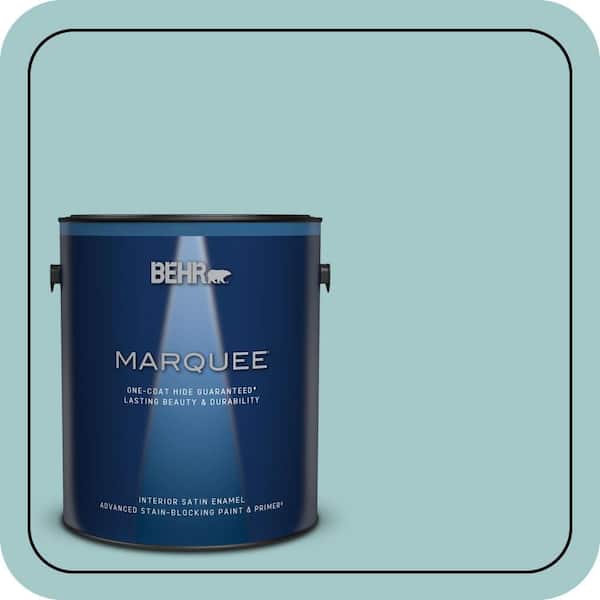 BEHR MARQUEE 1 gal. #PPU13-10 Ocean Boulevard One-Coat Hide Satin Enamel Interior Paint & Primer (2)