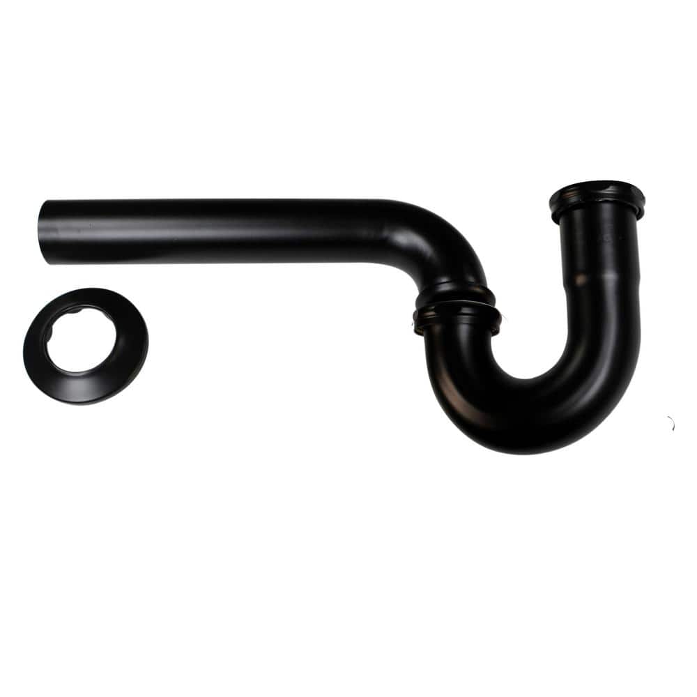 Westbrass 1-1/2 in. Brass Tubular Ground Joint P-Trap in Matted Black (1)