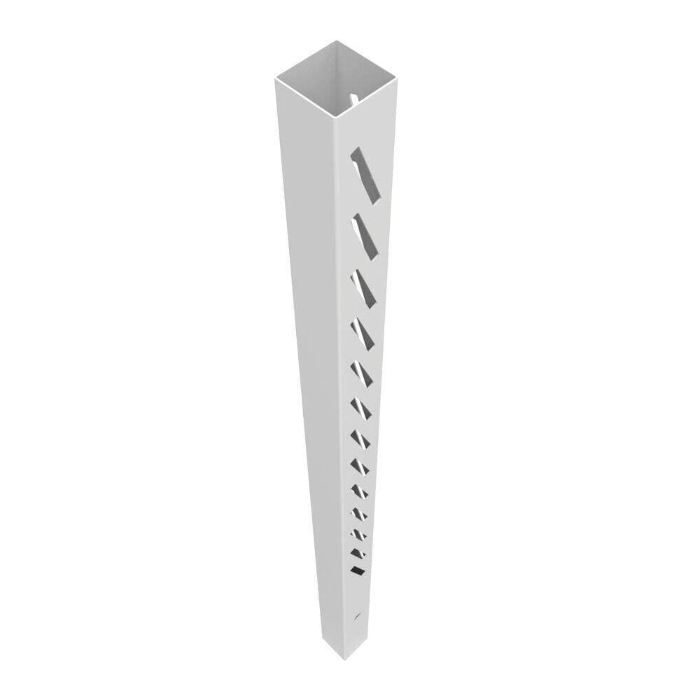 Barrette Outdoor Living Louvered 6 in. x 6 in. x 102 in. White Inside Corner Vinyl Fence Post (2)