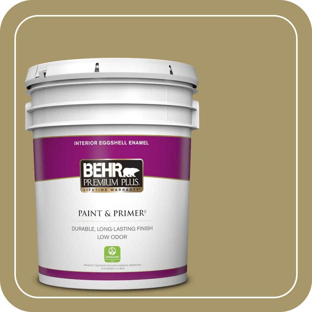 BEHR PREMIUM PLUS 5 gal. #PPU8-05 Eco Green Eggshell Enamel Low Odor Interior Paint & Primer