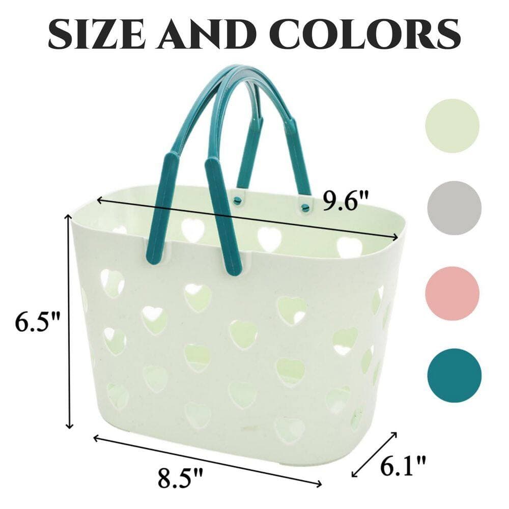 Esepony Plastic Portable Shower Caddy 8.5 in. Multi-Color Storage Basket with Handle for Bathroom, Pantry, Kitchen, (4-Pack) (2)