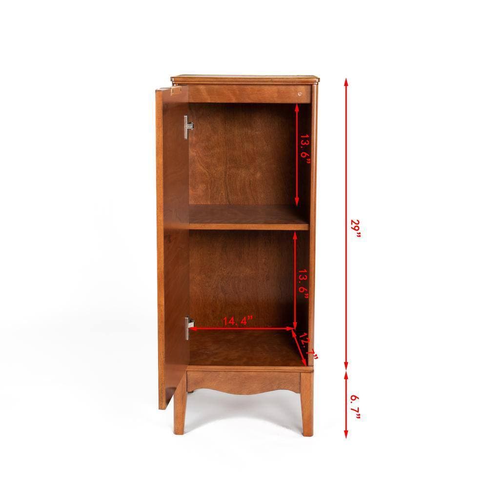 Unbranded 14.5 in. W x 12.63 in. D x 35.75 in. H Bathroom Brown Linen Cabinet (2)