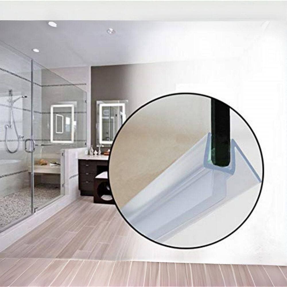 Esepony 39 in. x 0.375 in. Shower Door Bottom Seal for Glass Door, Shower, Bathroom and Everyday Leak Protection, Clear (2-Pack) (2)