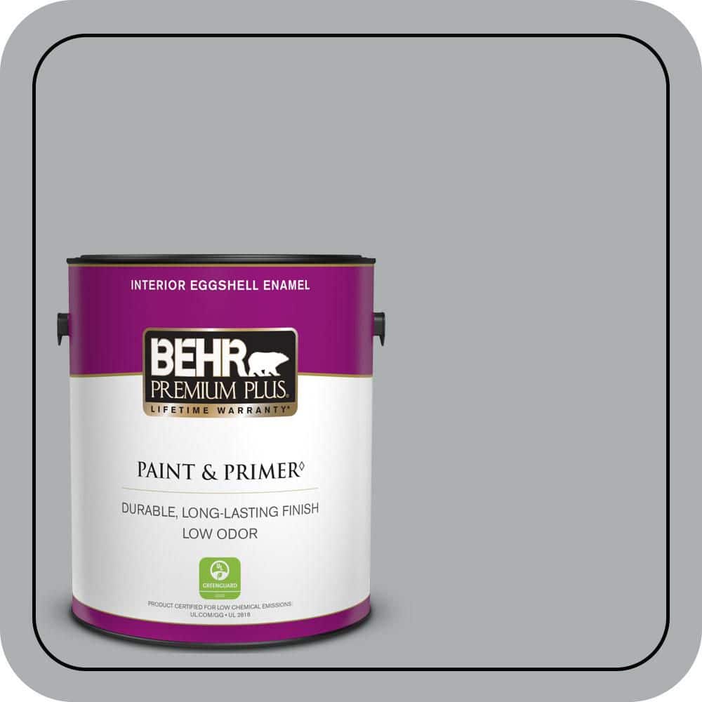 BEHR PREMIUM PLUS 1 gal. #N500-3 Tin Foil Eggshell Enamel Low Odor Interior Paint & Primer (1)