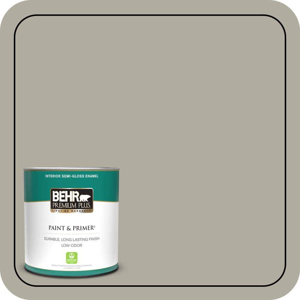 BEHR PREMIUM PLUS 1 qt. #PPU25-06 Wells Gray Semi-Gloss Enamel Low Odor Interior Paint & Primer