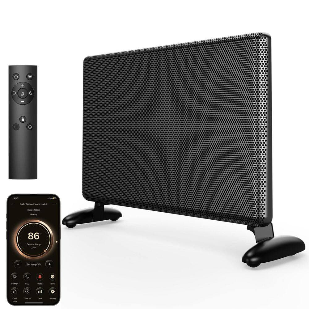 Unbranded 1500W Infrared Space Heater with Remote, App Control, 180° Heating, Energy Saving, Overheat Protection, Black Furnace (2)