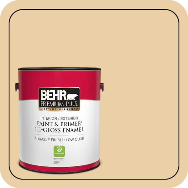 BEHR PREMIUM PLUS #M300-3 Harmonious Gold Enamel Low Odor & Primer (4)