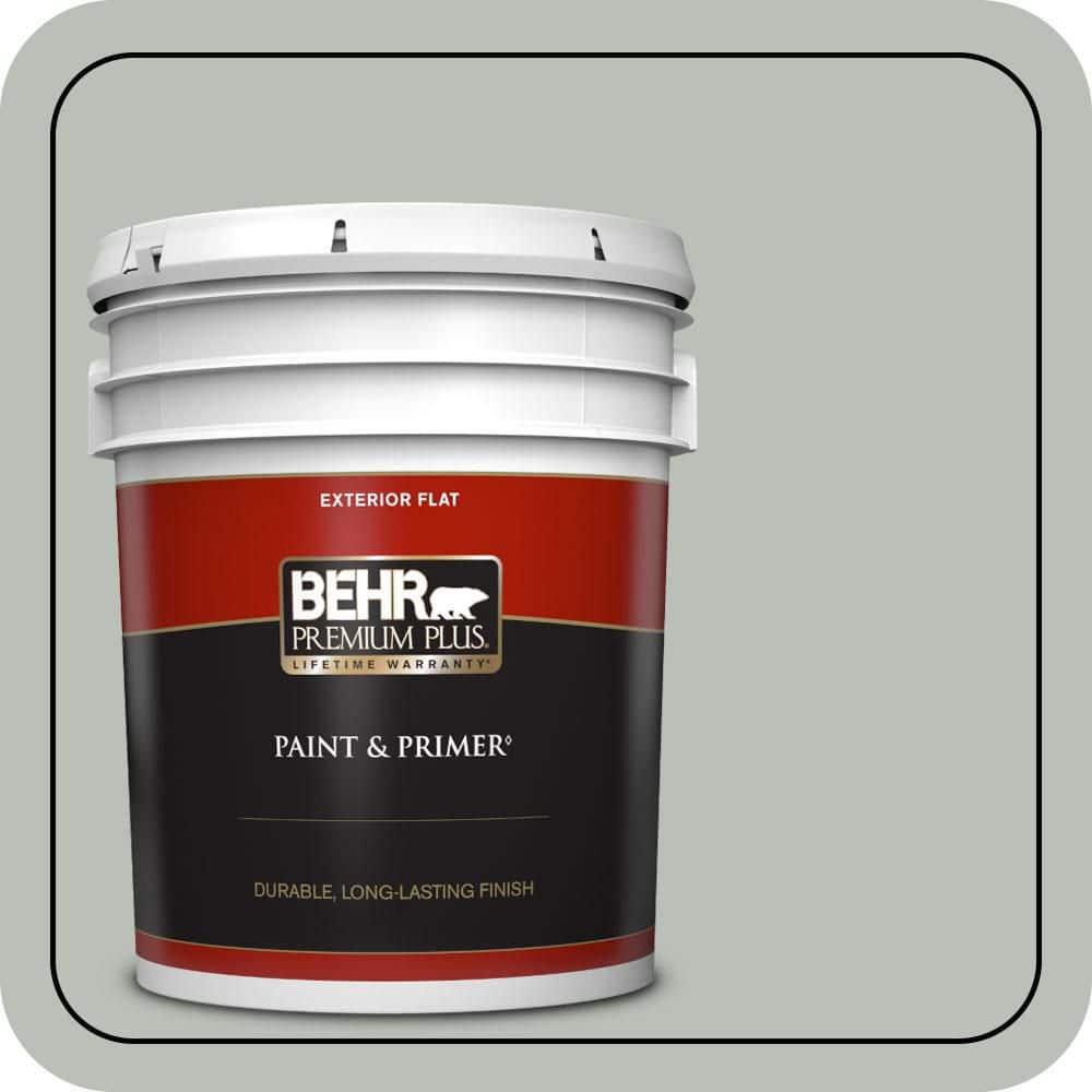 BEHR PREMIUM PLUS 5 gal. #T16-11 Celadon Flat Exterior Paint & Primer