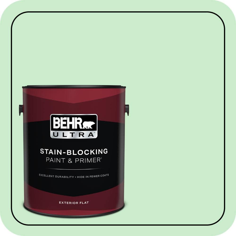 BEHR ULTRA 1 gal. #P390-2 Chilled Mint Flat Exterior Paint & Primer