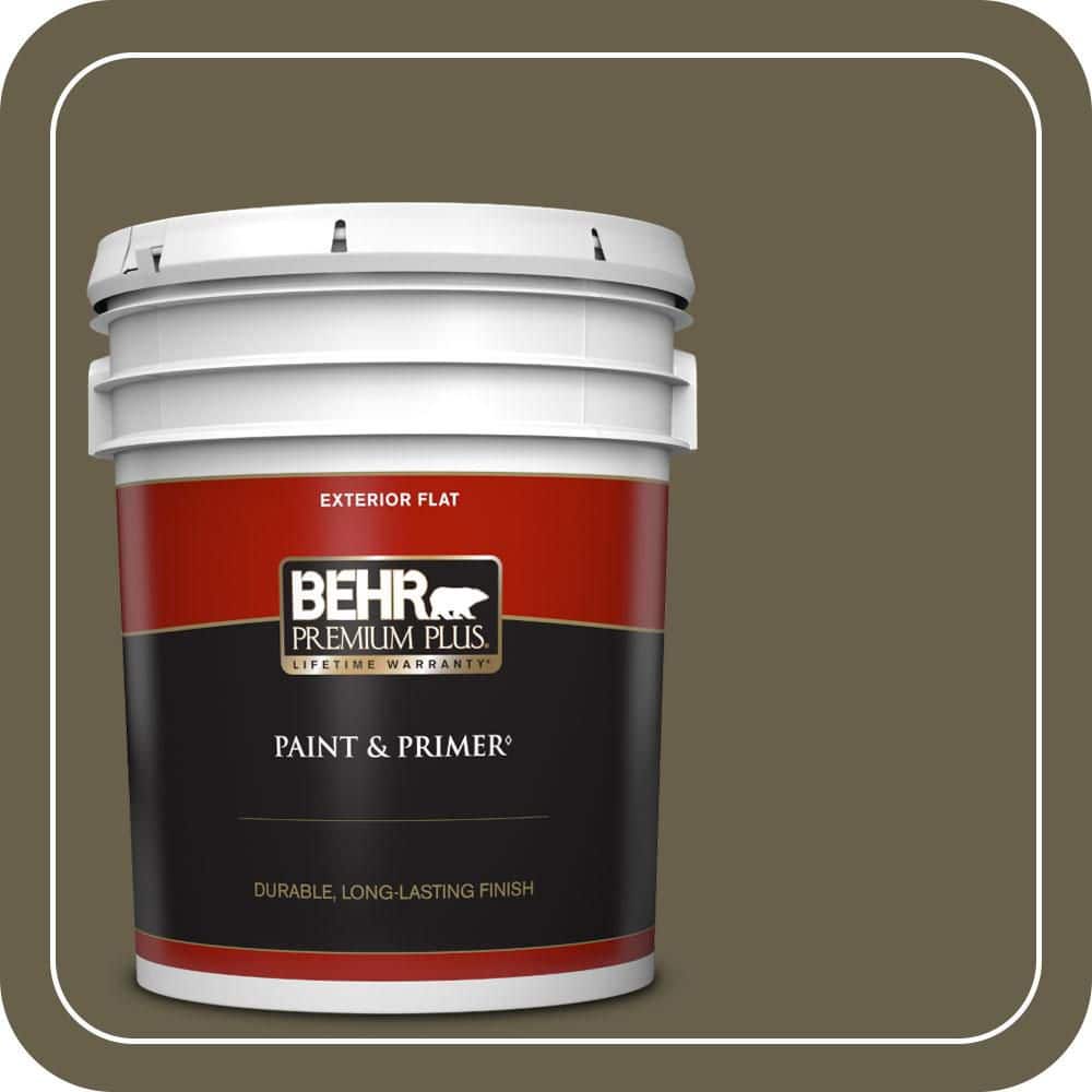 BEHR PREMIUM PLUS 5 gal. #N340-7 Kilimanjaro Flat Exterior Paint & Primer