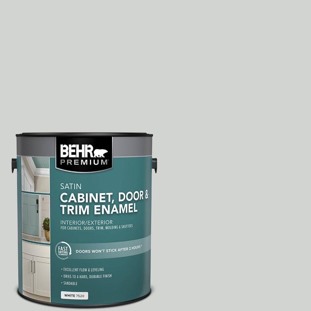 BEHR PREMIUM 1 gal. #PPU26-11 Platinum Satin Enamel Interior/Exterior Cabinet, Door & Trim Paint (1)