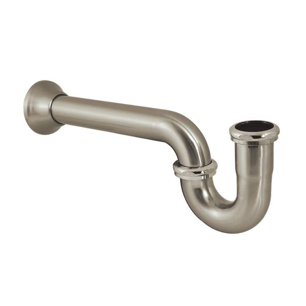 Kingston Brass Vintage 1-1/2 in. 18-Gauge Brass Decor P-Trap in Brushed Nickel (1)