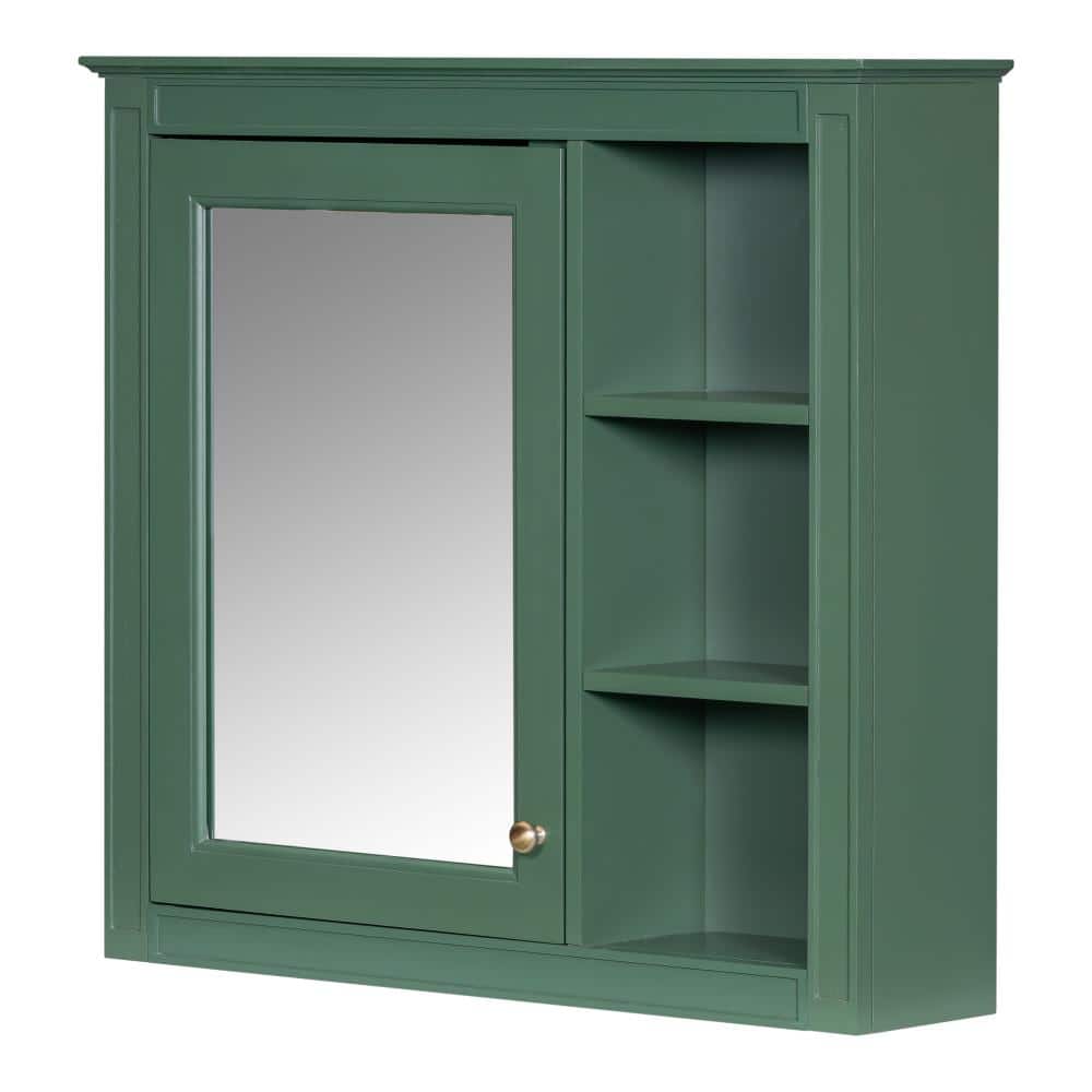 Unbranded 30" x 28" Medicine Cabinet, Wall Mounted Bathroom Storage Cabinet, Modern Cabinet with Mirror and 3 Open Shelves (3)