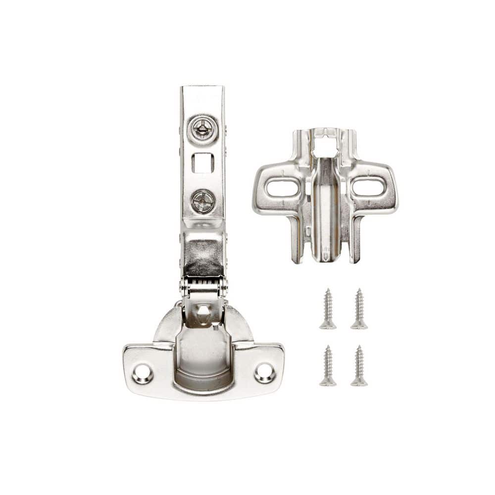 Everbilt Frameless Soft Close Nickel Inset Cabinet Hinges (1-Pair) (2)
