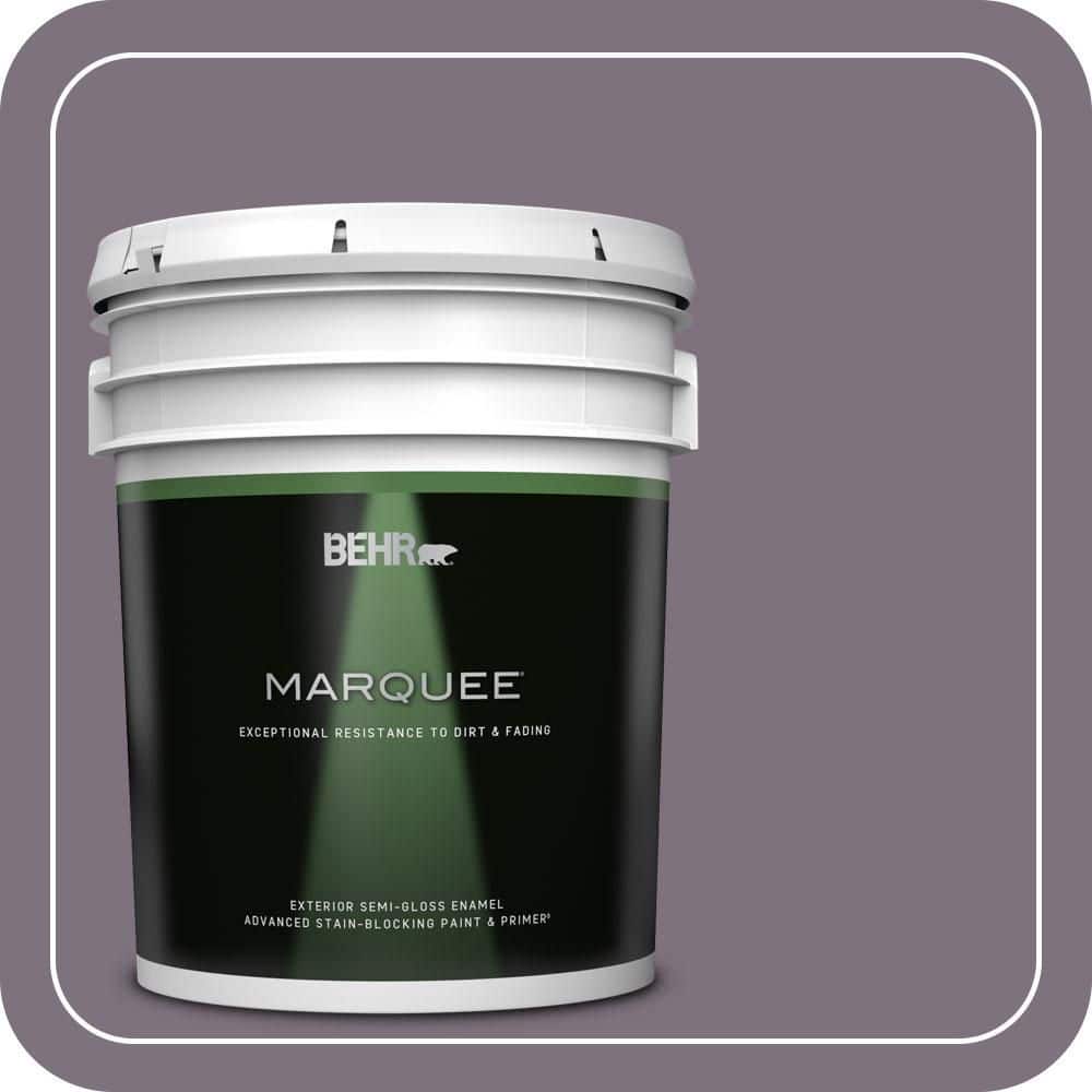 BEHR MARQUEE 5 gal. #N100-5 Plush Velvet Semi-Gloss Enamel Exterior Paint & Primer