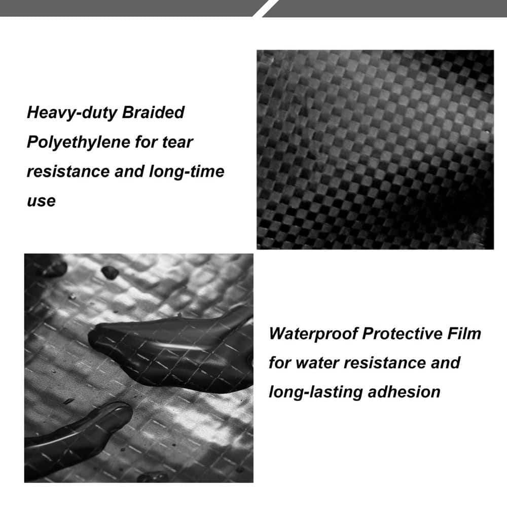 Laybus 6 in. x 20 ft. Black Polyethylene Roof Tape RV Underbelly Material Waterproof Flex Belly Tape Tear Repair Patch (3)