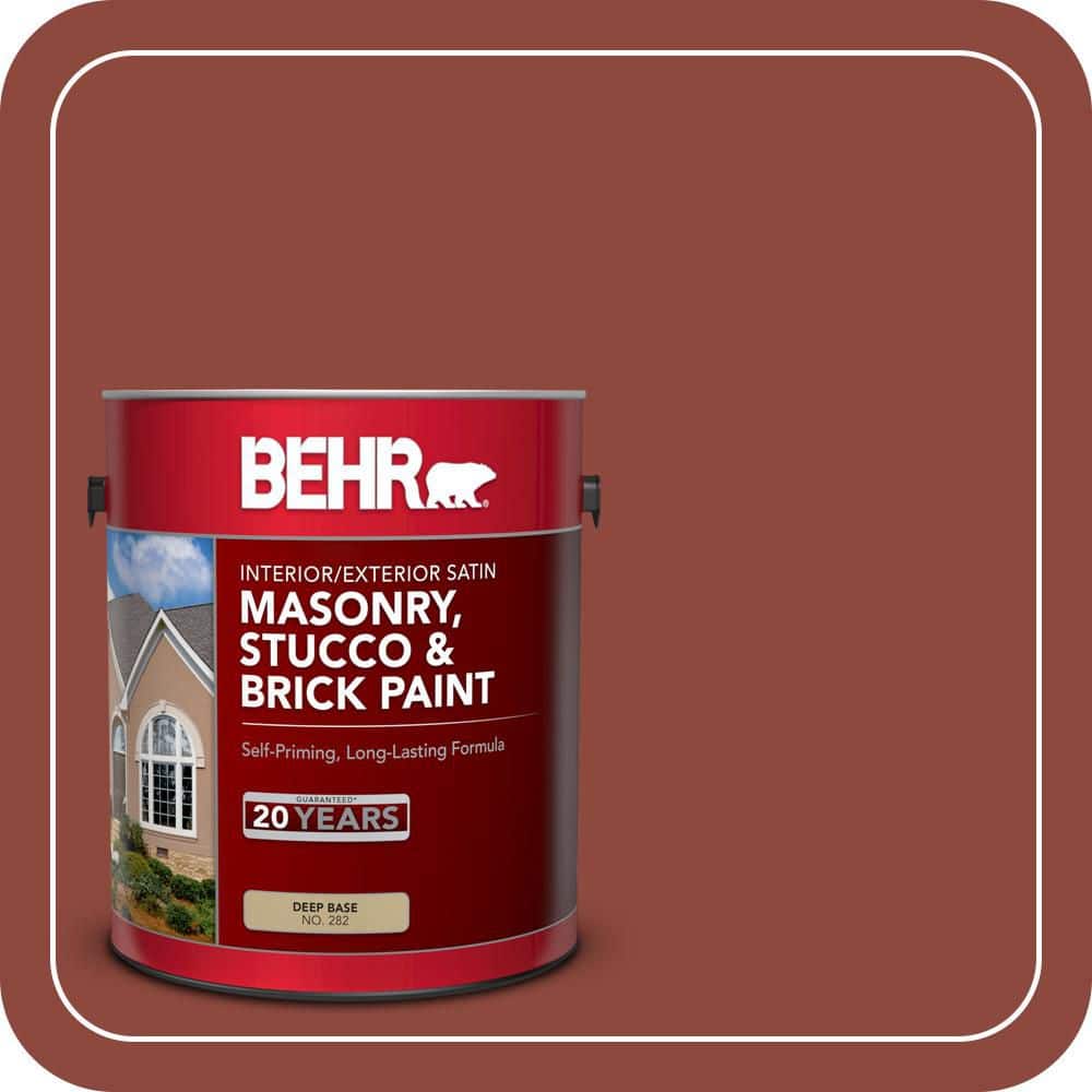 BEHR 1 gal. #PFC-10 Deep Terra Cotta Satin Interior/Exterior Masonry, Stucco and Brick Paint