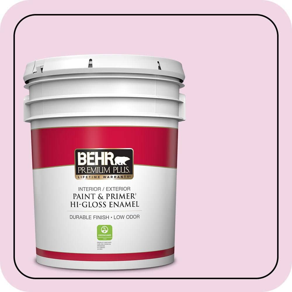 BEHR PREMIUM PLUS 5 gal. #680A-1 Candy Tuft Hi-Gloss Enamel Interior/Exterior Paint & Primer
